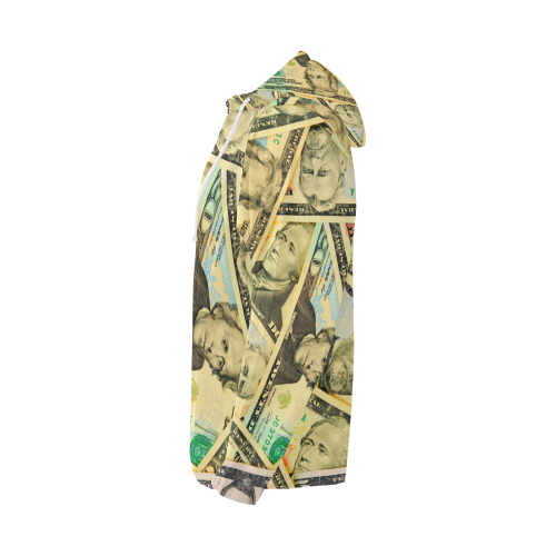 US DOLLARS All Over Print Full Zip Hoodie for Men/Large Size (Model H14)