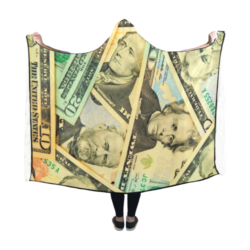US DOLLARS Hooded Blanket 60''x50''
