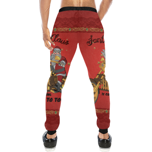 Santa Claus wish you a merry Christmas Men's All Over Print Sweatpants/Large Size (Model L11)