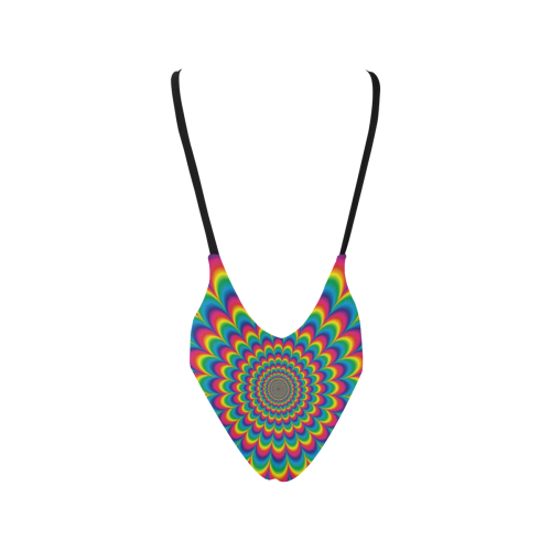 Crazy Psychedelic Flower Power Hippie Mandala Sexy Low Back One-Piece Swimsuit (Model S09)