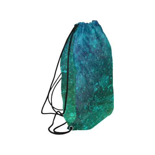 Blue and Green Abstract Small Drawstring Bag Model 1604 (Twin Sides) 11"(W) * 17.7"(H)