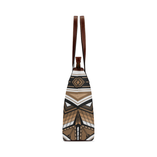 Sacred Places Brown Shoulder Tote Bag (Model 1646)