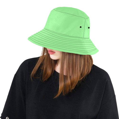 color pale green All Over Print Bucket Hat