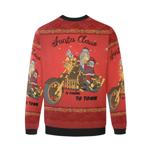 Santa Claus wish you a merry Christmas Men's Oversized Fleece Crew Sweatshirt/Large Size(Model H18)