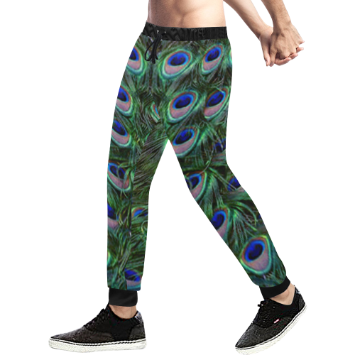 Peacock Feathers Men's All Over Print Sweatpants (Model L11)