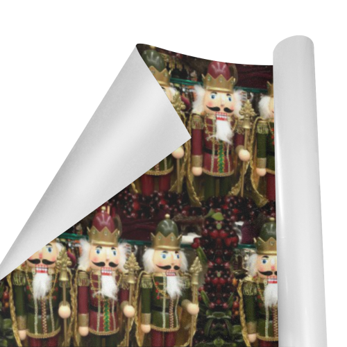 Golden Christmas Nutcrackers Gift Wrapping Paper 58"x 23" (3 Rolls)