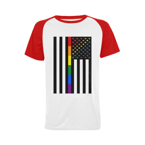 NYC Pride 20 White/Red Big Men's Raglan T-shirt Big Size (USA Size) (Model T11)