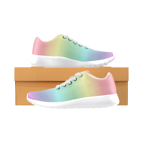 Pastel Rainbow Women's Running Shoes/Large Size (Model 020)