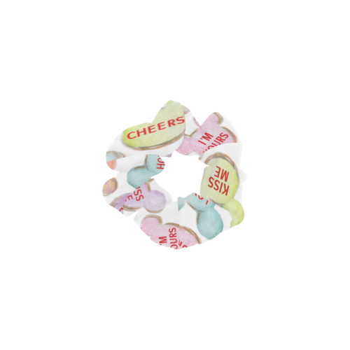 mickeylovecandyheartsclearhairtie All Over Print Hair Scrunchie