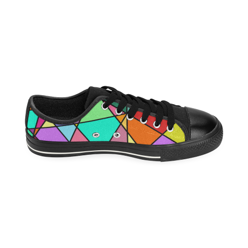fractured glass Low Top Canvas Shoes for Kid (Model 018)