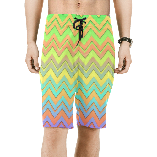 Summer Chevrons Men's All Over Print Board Shorts (Model L16)