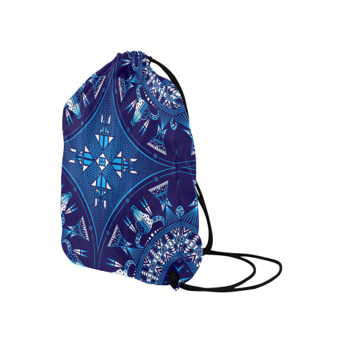 Sacred Buffalo Blue Large Drawstring Bag Model 1604 (Twin Sides)  16.5"(W) * 19.3"(H)