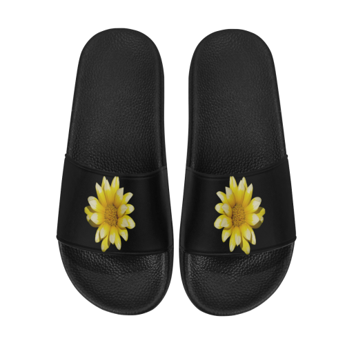 Yellow Flower, floral photography Women's Slide Sandals (Model 057)