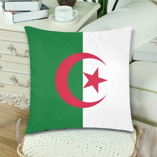 Algeria Flag Custom Zippered Pillow Cases 18"x 18" (Twin Sides) (Set of 2)