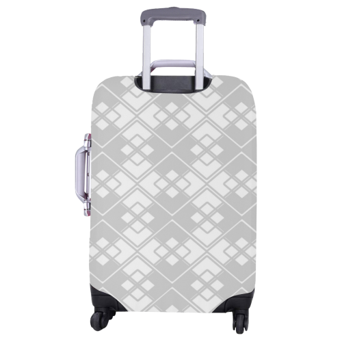Abstract geometric pattern - gray and white. Luggage Cover/Large 26"-28"