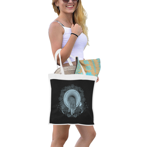 Wolf in black and blue Canvas Tote Bag/Small (Model 1700)