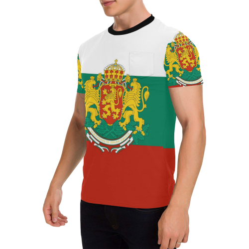 Bulgaria Coat of Arms Men's All Over Print T-Shirt with Chest Pocket (Model T56)