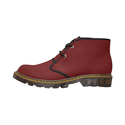 color blood red Men's Canvas Chukka Boots (Model 2402-1)