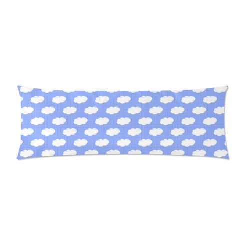 Clouds and Polka Dots on Blue Custom Zippered Pillow Case 21"x60"(Two Sides)