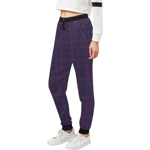 Purple Plaid Rock Style Unisex All Over Print Sweatpants (Model L11)