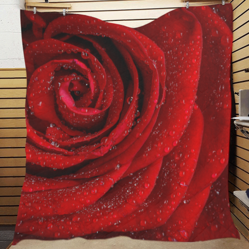 Red rosa Quilt 70"x80"
