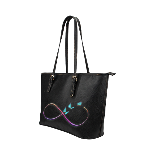 infinity butterflies Leather Tote Bag/Small (Model 1651)