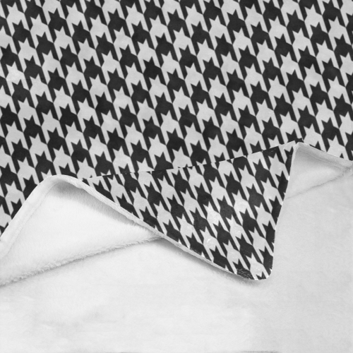 Friendly Houndstooth Pattern,black  by FeelGood Ultra-Soft Micro Fleece Blanket 70''x80''