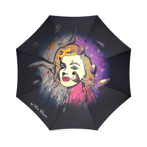 Marilyn Monroe Glitzer Popart" by Nico Bielow Foldable Umbrella (Model U01)