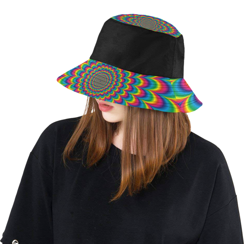 Crazy Psychedelic Flower Power Hippie Mandala All Over Print Bucket Hat