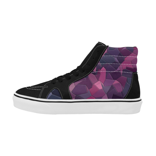 purple pink magenta mosaic #purple Women's High Top Skateboarding Shoes/Large (Model E001-1)