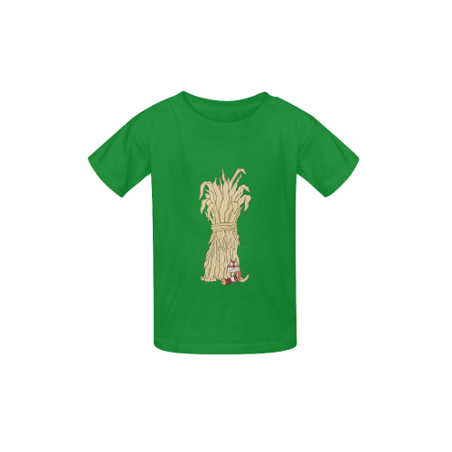 Autumn Chipmunk And Haystack Green Kid's  Classic T-shirt (Model T22)