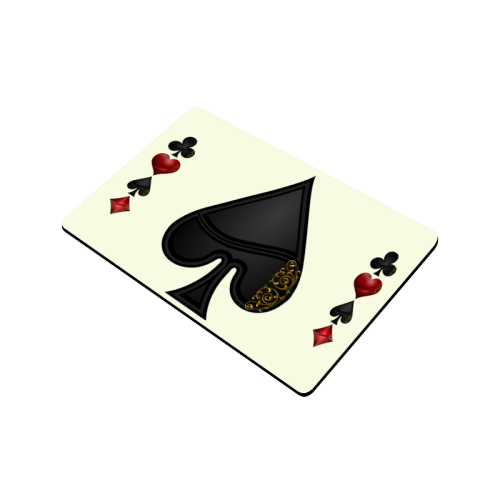Spade Las Vegas Symbol Playing Card Shape  on Yellow Doormat 24"x16"