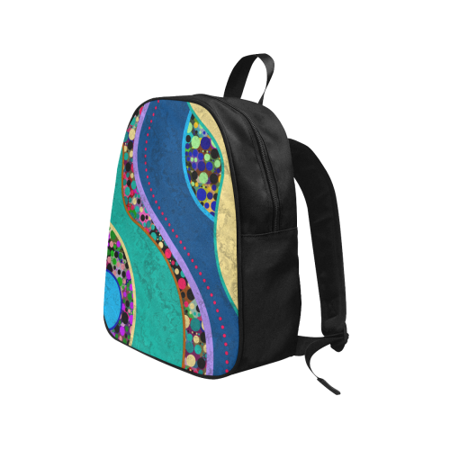 Abstract Pattern Mix - Dots And Colors 1 Fabric School Backpack (Model 1682) (Medium)