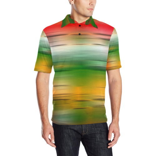 noisy gradient 3 by JamColors Men's All Over Print Polo Shirt (Model T55)