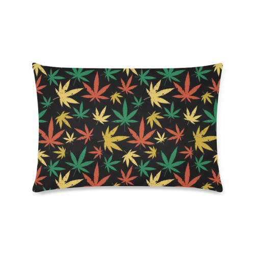Cannabis Pattern Custom Zippered Pillow Case 16"x24"(Twin Sides)