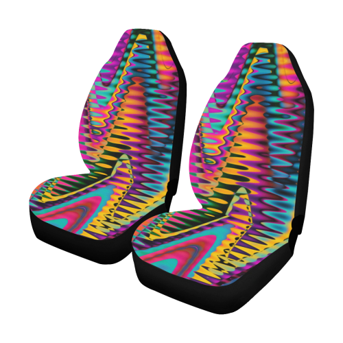 WAVES DISTORTION chevrons multicolored Car Seat Covers (Set of 2)