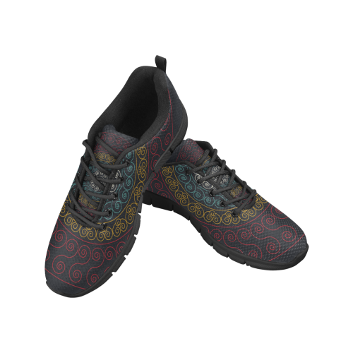 simply circular design mandala Women's Breathable Running Shoes/Large (Model 055)