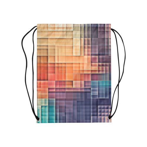 pixels #colors Medium Drawstring Bag Model 1604 (Twin Sides) 13.8"(W) * 18.1"(H)