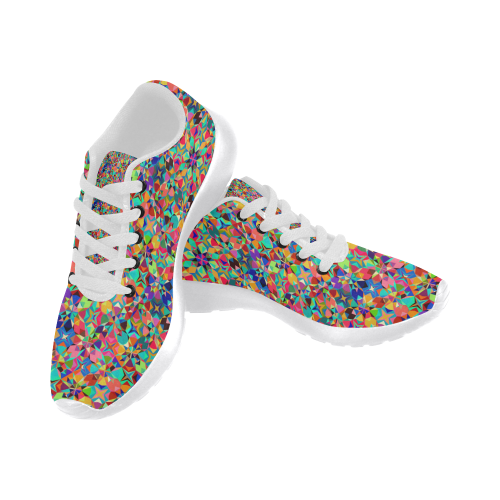 Multicolored Geometric Pattern Women’s Running Shoes (Model 020)