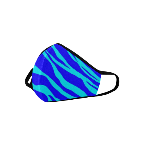 Blue On Blue Zebra Stripes Mouth Mask