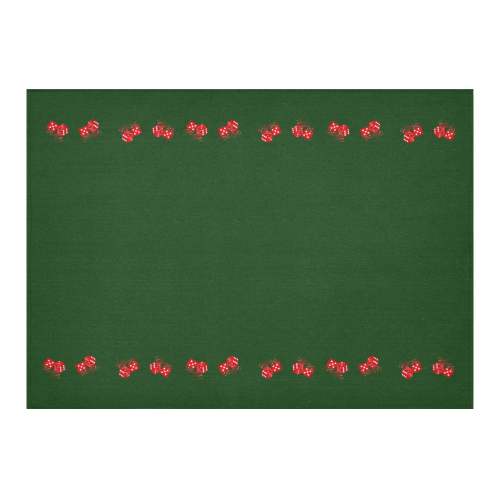 Las Vegas Craps Dice on Green Cotton Linen Tablecloth 60"x 84"