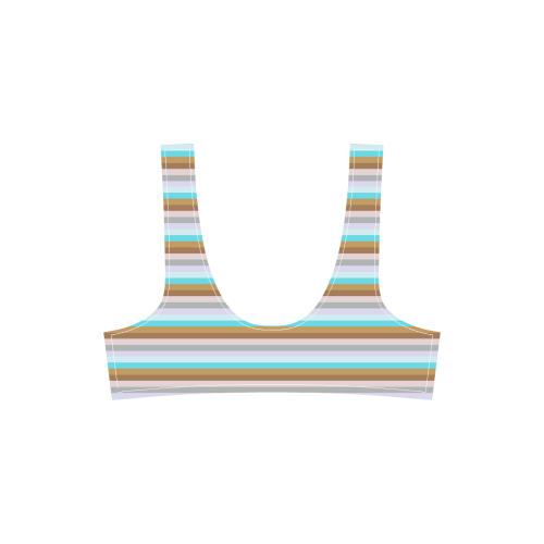 Fun Stripes 5 Sport Top & High-Waisted Bikini Swimsuit (Model S07)