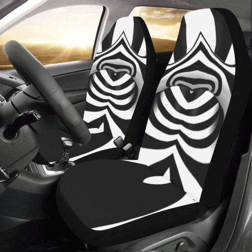 Black and White Tunnel Car Seat Covers (Set of 2)