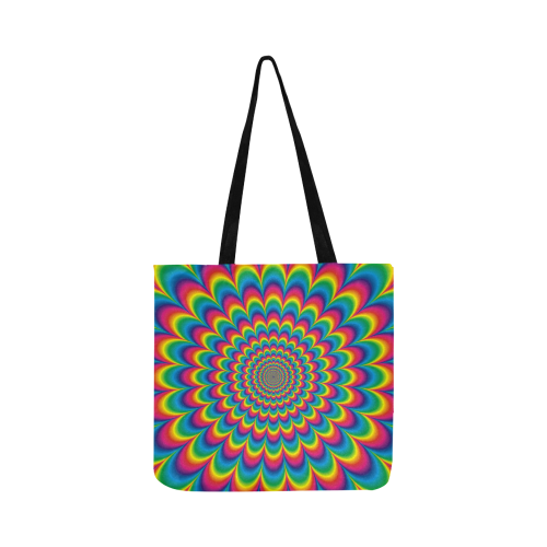 Crazy Psychedelic Flower Power Hippie Mandala Reusable Shopping Bag Model 1660 (Two sides)
