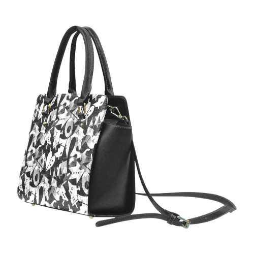 Black and White Pop Art by Nico Bielow Classic Shoulder Handbag (Model 1653)