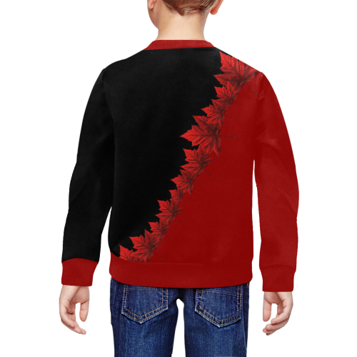 Kid's Canada Maple Leaf Sweatshirts All Over Print Crewneck Sweatshirt for Kids (Model H29)