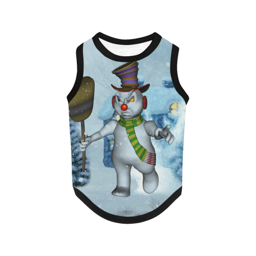 Funny grimly snowman All Over Print Pet Tank Top