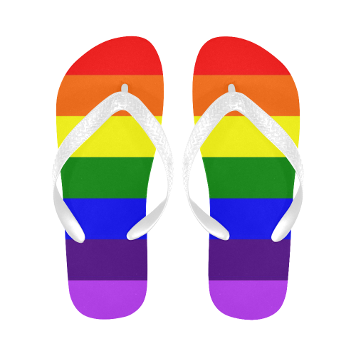 Rainbow Flag (Gay Pride - LGBTQIA+) Flip Flops for Men/Women (Model 040)