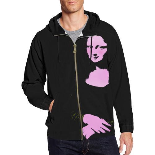 Mona Lisa Pop Art Style All Over Print Full Zip Hoodie for Men (Model H14)