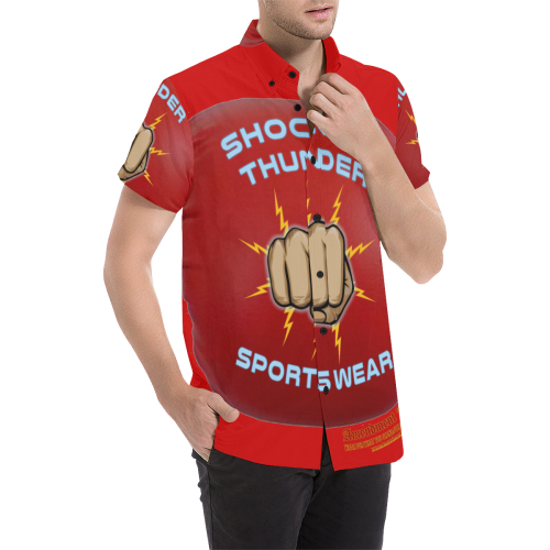 Shocking Thunder S/S Large Men's All Over Print Short Sleeve Shirt/Large Size (Model T53)